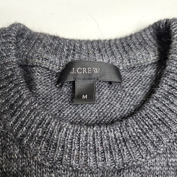 J. Crew Knit Pullover Sweater Crew Neck Geometric Print Gray Size M - Picture 7 of 16